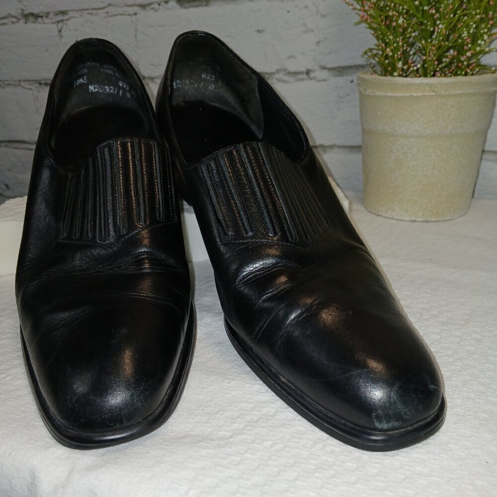 WOMENS MUNRO AMERICAN BLACK BOOT SHOE, LEATHER, SIZE 10.5